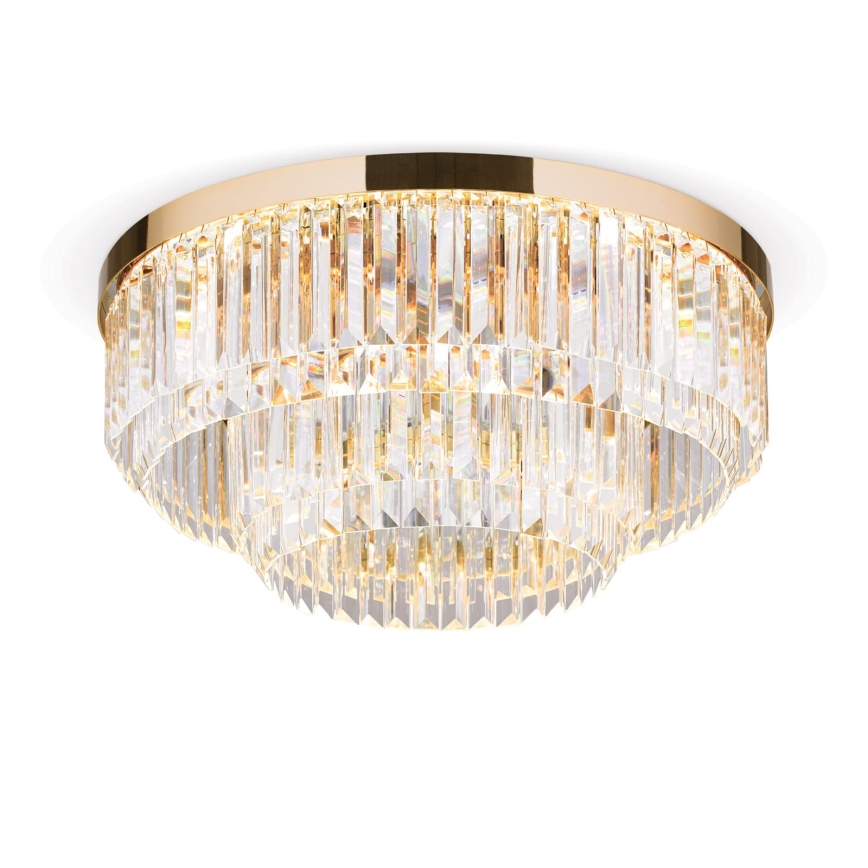 LED Кришталевий стельовий світильник з регулюванням яскравості PRISM LED/80W/230V діаметр 55 см 24K золотий