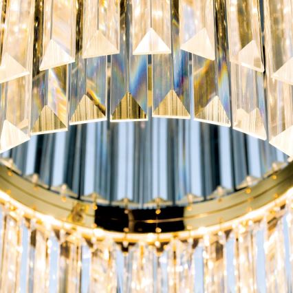 LED Кришталевий стельовий світильник з регулюванням яскравості PRISM LED/80W/230V діаметр 55 см 24K золотий