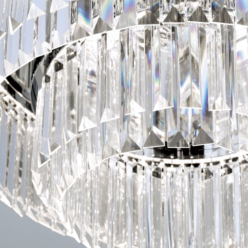 LED Кришталевий стельовий світильник з регулюванням яскравості PRISM LED/80W/230V діаметр 55 см глянцевий хром