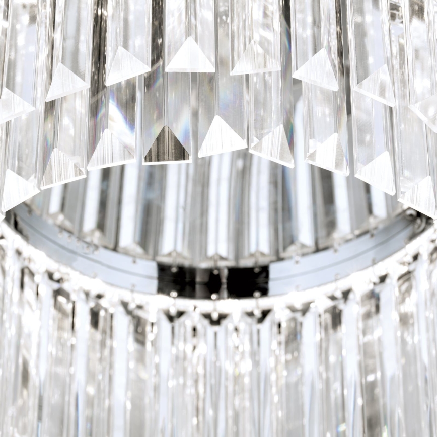 LED Кришталевий стельовий світильник з регулюванням яскравості PRISM LED/80W/230V діаметр 55 см глянцевий хром
