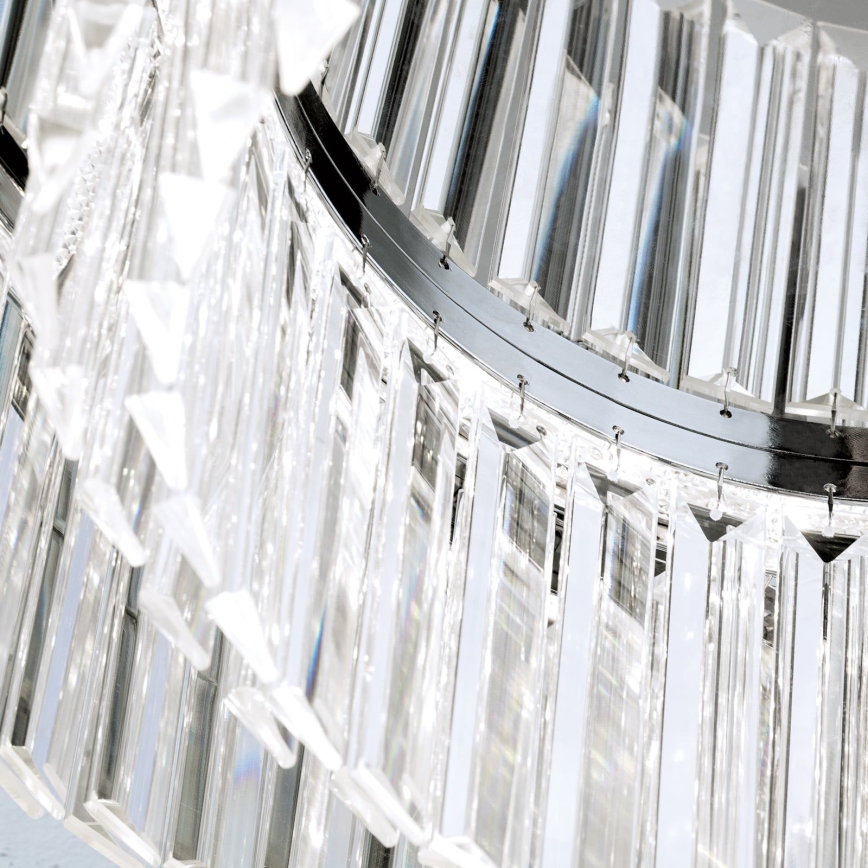 LED Кришталевий стельовий світильник з регулюванням яскравості PRISM LED/80W/230V діаметр 55 см глянцевий хром