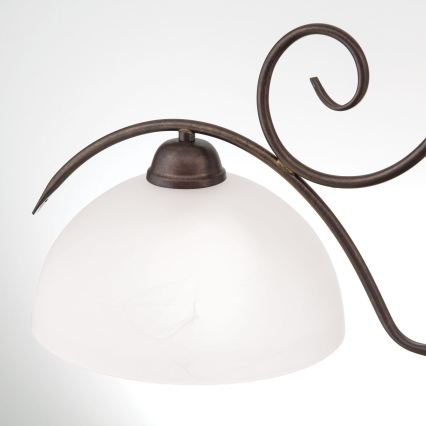 Люстра на ланцюгу RULA 2xE27/40W/230V біла/бронза