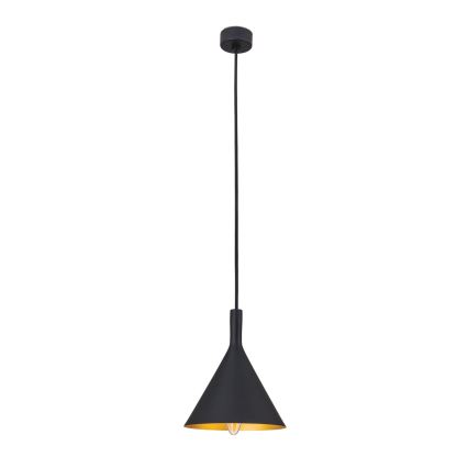 Люстра на тросі GUNDA 1xE14/40W/230V діаметр 16,5 см чорна/золота