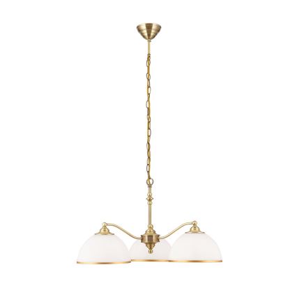 Люстра на цепи OLD LAMP 3xE27/40W/230V диаметр 65 см белый/латунь
