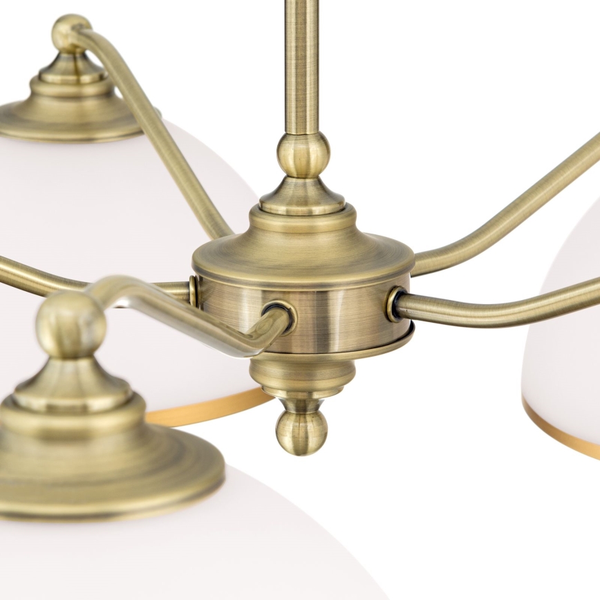 Люстра на ланцюгу OLD LAMP 5xE27/40W/230V діаметр 75 см білий/латунь