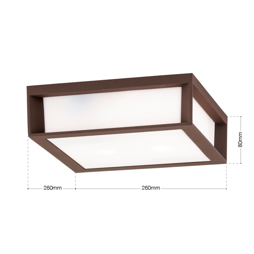 Уличный светильник HENRY 2xE27/15W/230V 26x26 см IP44 коричневый