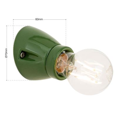 Настенный светильник FROST 1xE27/60W/230V зелёный
