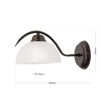 Настенный светильник RULA 1xE27/40W/230V белый/бронза