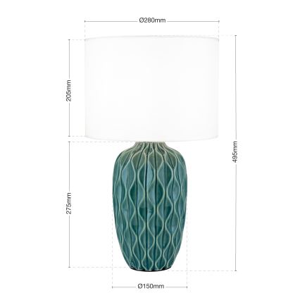 Настільна лампа TORTUGA 1xE27/40W/230V зелена/біла