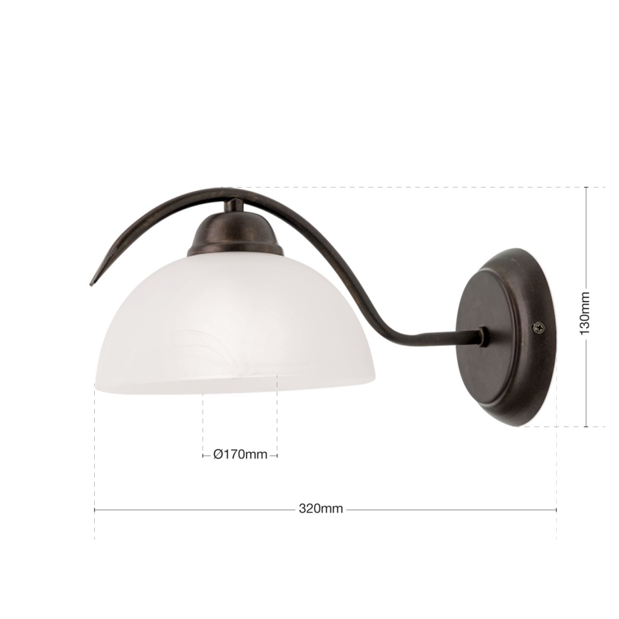 Настінна лампа RULA 1xE27/40W/230V біла/бронзова