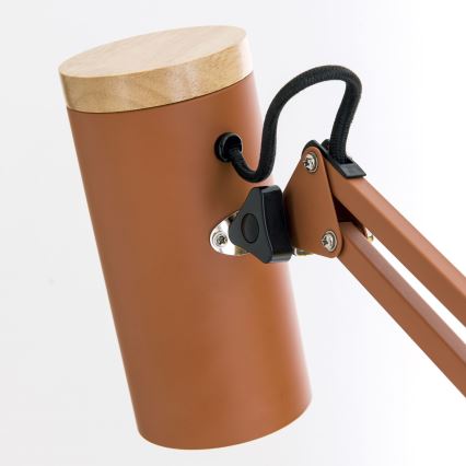 Настольная лампа с зажимом GILI 1xE27/40W/230V кирпичного цвета