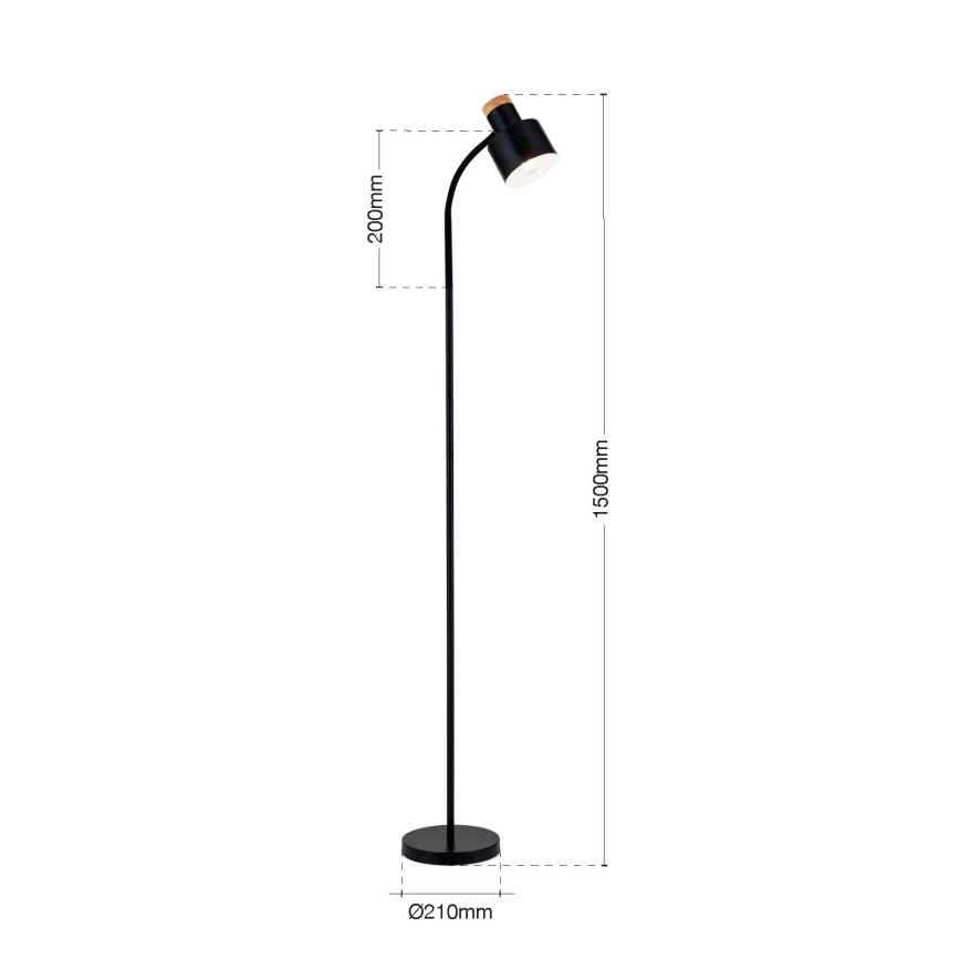 Підлогова лампа GILI 1xE27/40W/230V чорна
