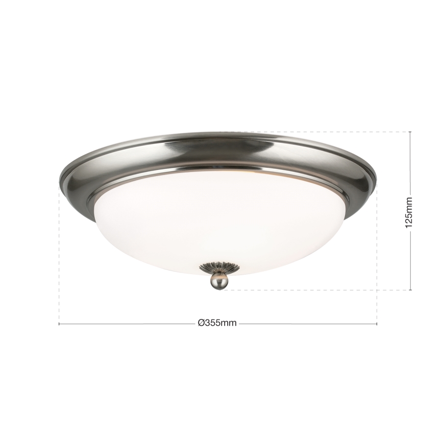 Потолочный светильник EMPIRA, 2xE27/40W/230V, диаметр 35,5 см, матовый хром