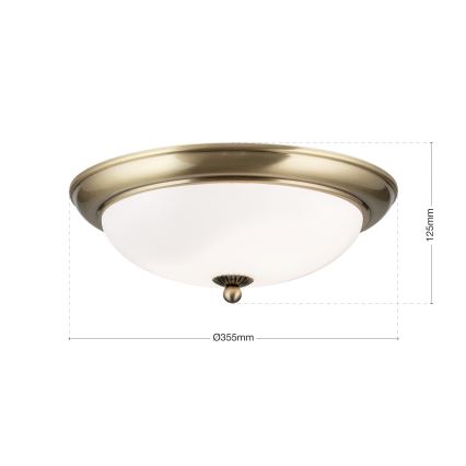 Потолочный светильник EMPIRA 2xE27/40W/230V, диаметр 35,5 см, бронза