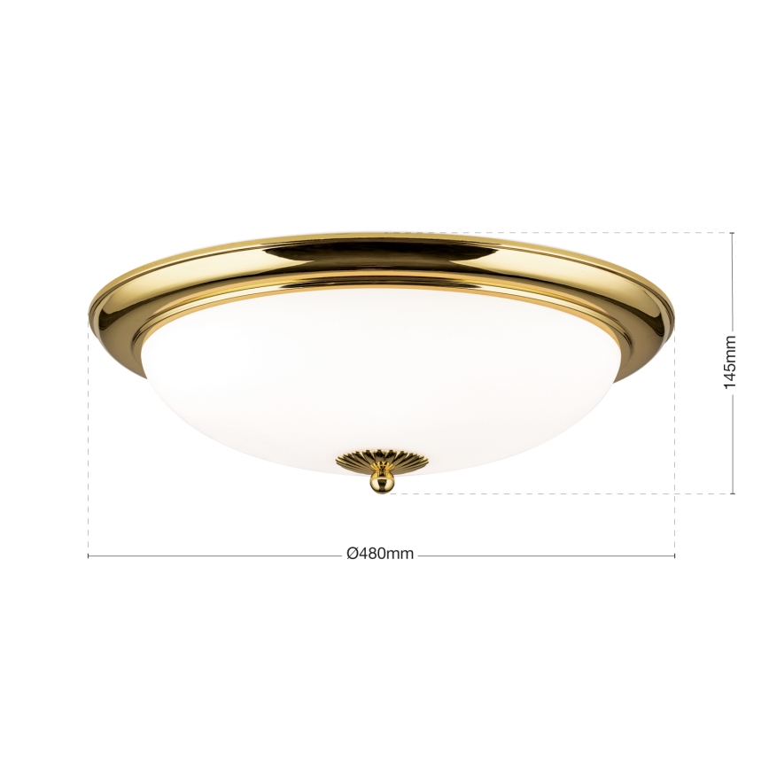 Потолочный светильник EMPIRA 3xE27/40W/230V, диаметр 48 см, золотой
