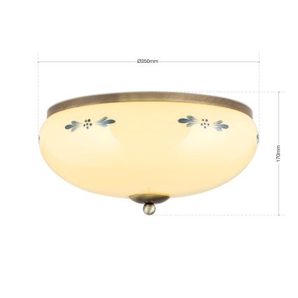 Потолочный светильник LANDHAUS 3xE27/60W/230V диам. 35 см бронзовый/бежевый/синий