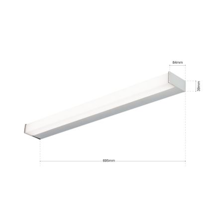 Світлодіодне освітлення дзеркала MARILYN LED/17W/230V 69,5 см глянцевий хром