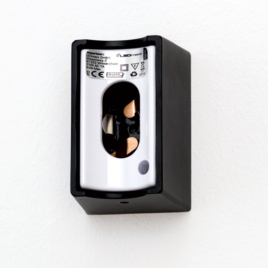 Світлодіодний настінний світильник VISAGIST 1xS14d/8W/230V чорний