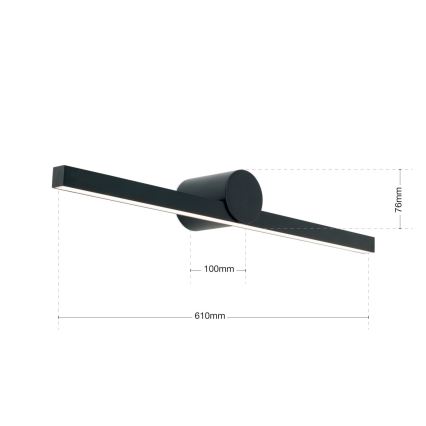 LED Підсвітка для дзеркала для ванної BEAUTY LED/12W/230V 61 см IP54 чорний