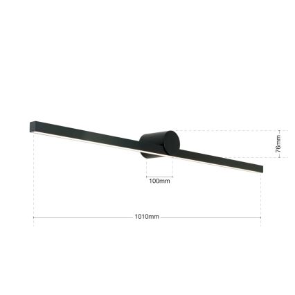 LED Підсвітка для дзеркала для ванної BEAUTY LED/24W/230V 101 см IP54 чорний