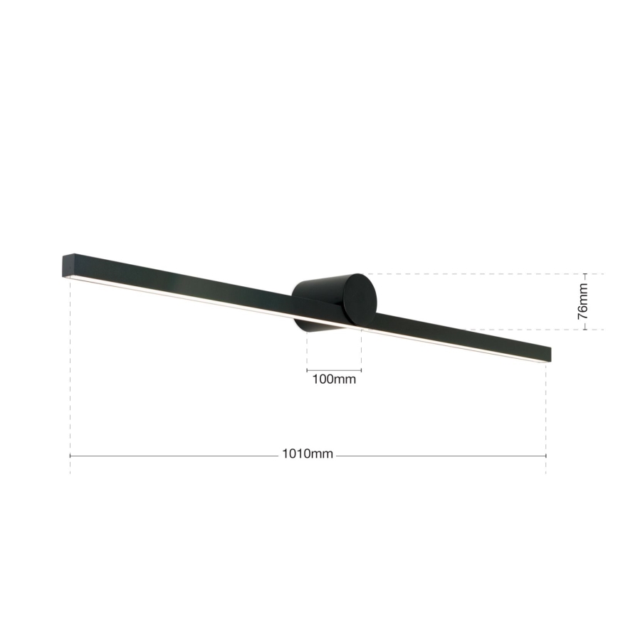Светодиодная подсветка для зеркала в ванной комнате BEAUTY LED/24W/230V 101 см IP54 черный