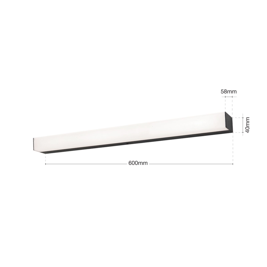 LED Підсвітка для дзеркала для ванної HORIZON LED/12W/230V 3000/4000K 60 см IP44 чорний