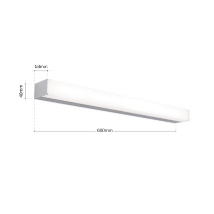 LED Підсвітка для дзеркала для ванної HORIZON LED/12W/230V 3000/4000K 60 см IP44 срібний