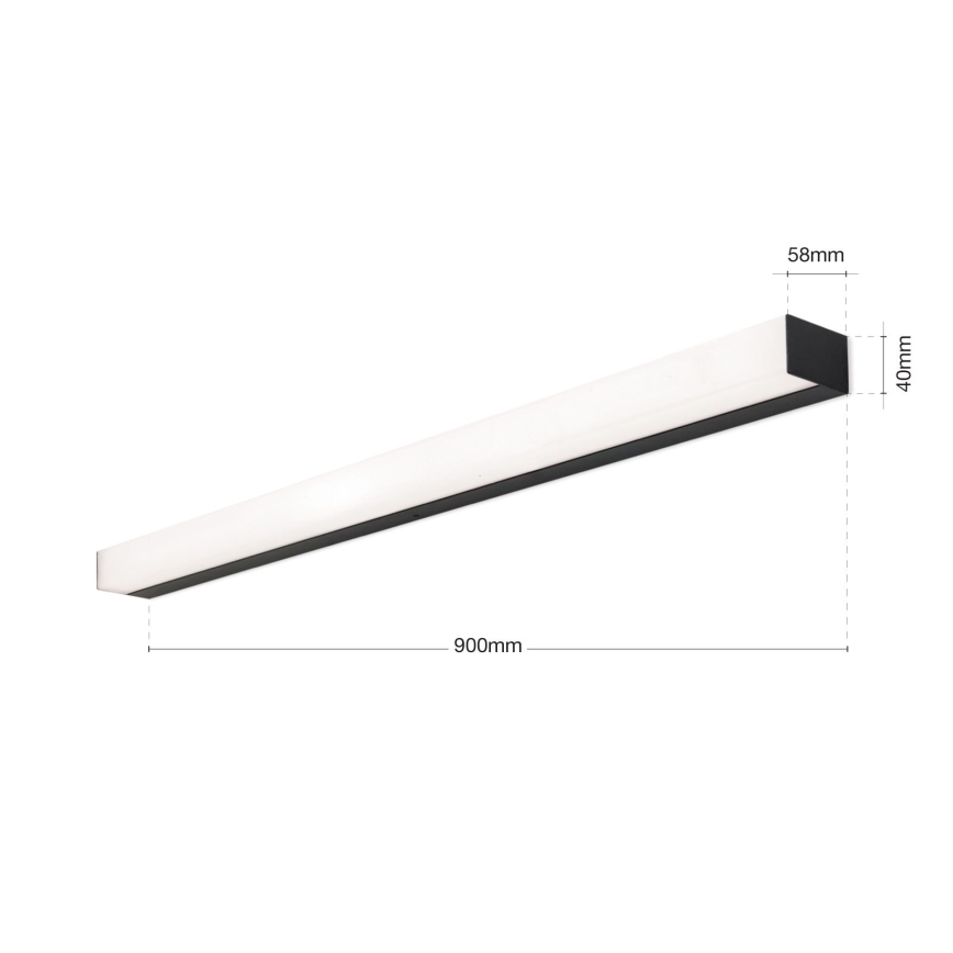Светодиодная подсветка для зеркала в ванной комнате HORIZON LED/18W/230V 3000/4000K 90 см IP44 черный