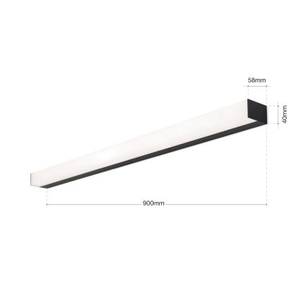 LED Підсвітка для дзеркала для ванної HORIZON LED/18W/230V 3000/4000K 90 см IP44 чорний