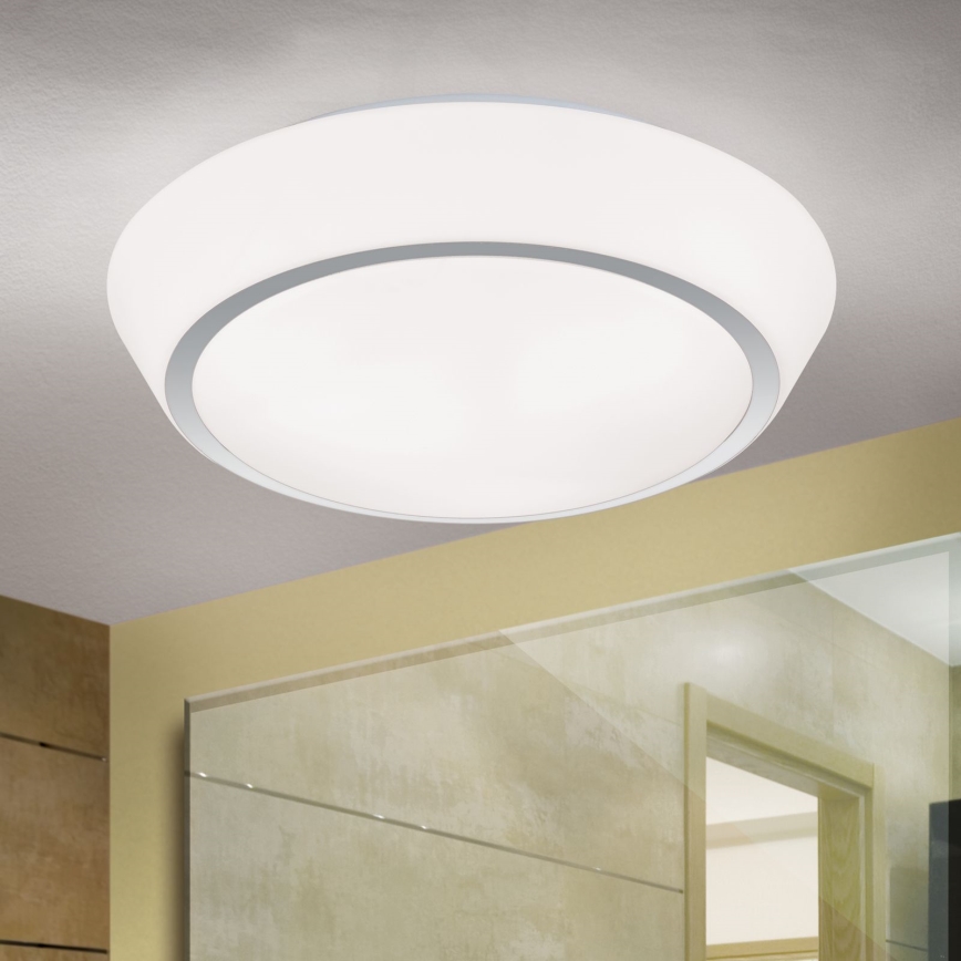 Стельовий світильник для ванної кімнати TENA, 3×E27/60W/230V, діаметр 38 см, IP44, білий