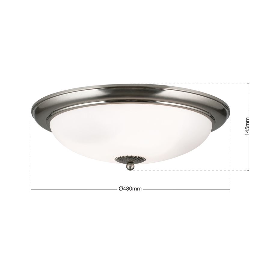 Стельовий світильник EMPIRA 3xE27/40W/230V діам. 48 см матовий хром