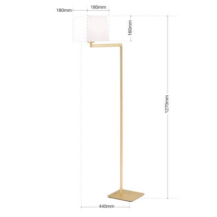 Торшер CARLTON 1xE27/40W/230V белый/золотистый