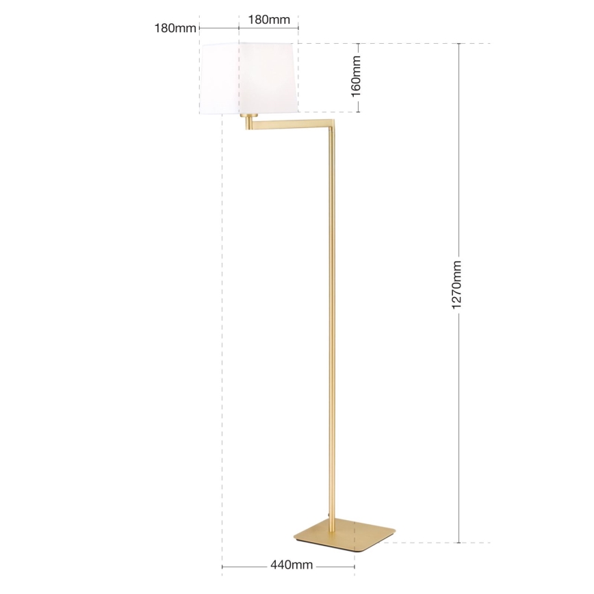 Торшер CARLTON 1xE27/40W/230V белый/золотистый