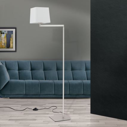 Торшер CARLTON 1xE27/40W/230V білий/матовий хром