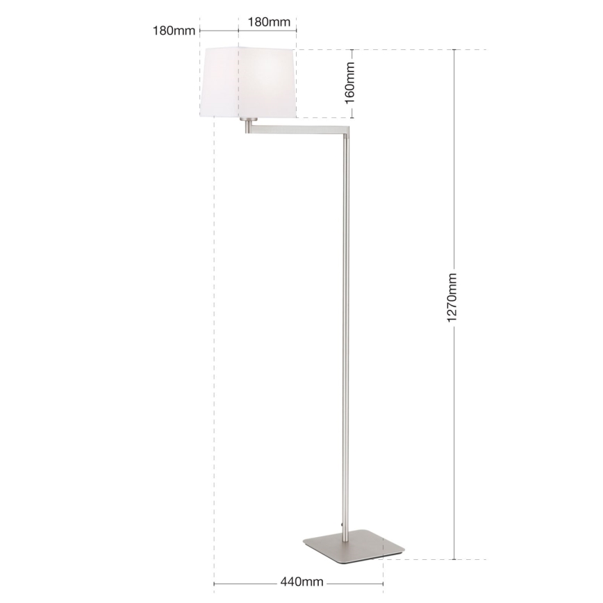 Торшер CARLTON 1xE27/40W/230V білий/матовий хром
