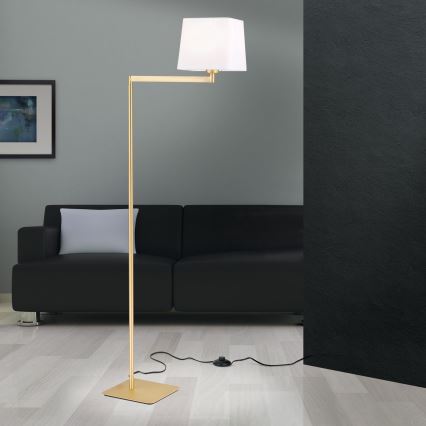 Торшер CARLTON 1xE27/40W/230V білий/золотий