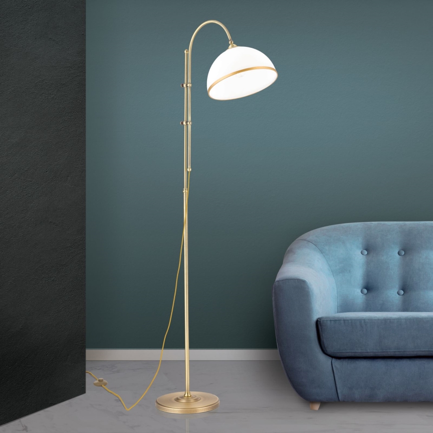 Торшер OLD LAMP 1xE27/40W/230V білий/латунь