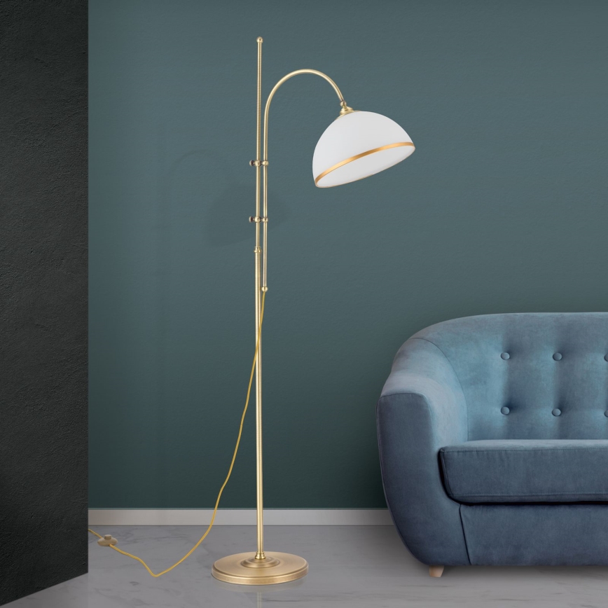 Торшер OLD LAMP 1xE27/40W/230V білий/латунь