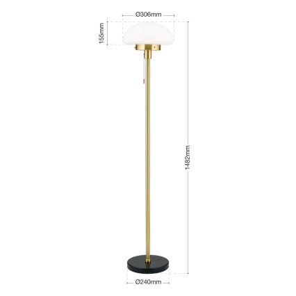 Торшер SPARTA 1xE27/40W/230V золотистый/черный