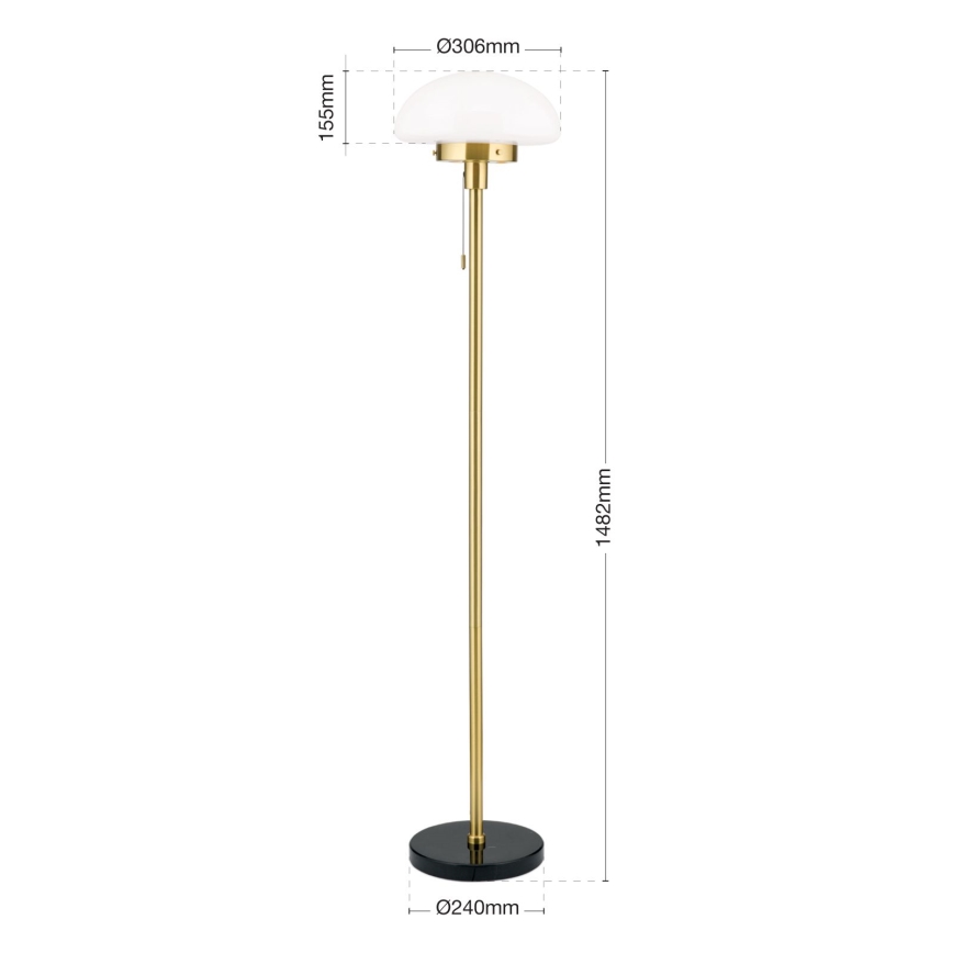 Торшер SPARTA 1xE27/40W/230V золотистый/черный