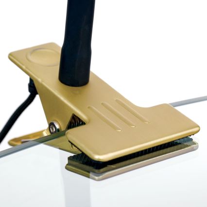 LED Гнучка настільна лампа з затискачем KURT LED/5W/230V золотий