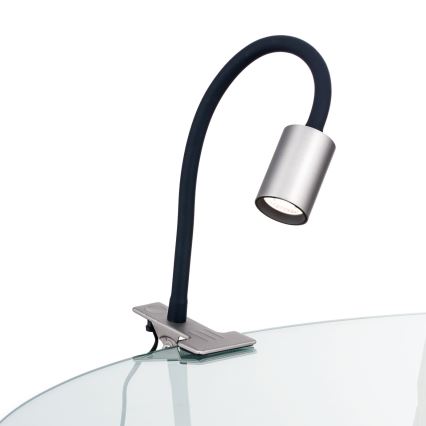 Светодиодная гибкая настольная лампа с зажимом KURT LED/5W/230V серебристый