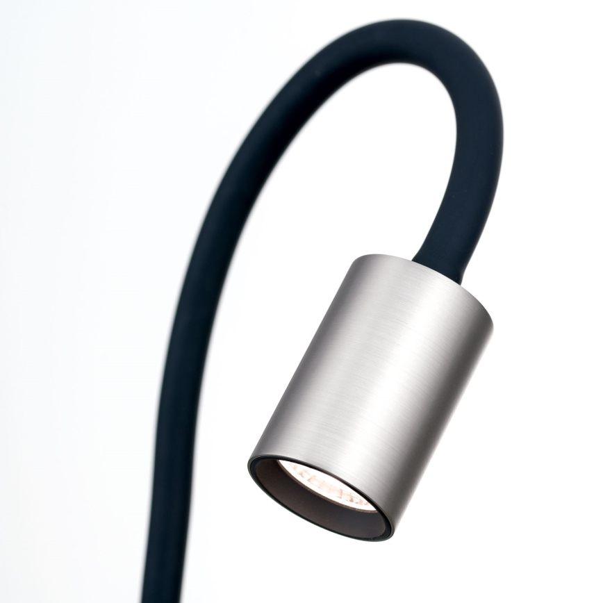 Светодиодная гибкая настольная лампа с зажимом KURT LED/5W/230V серебристый