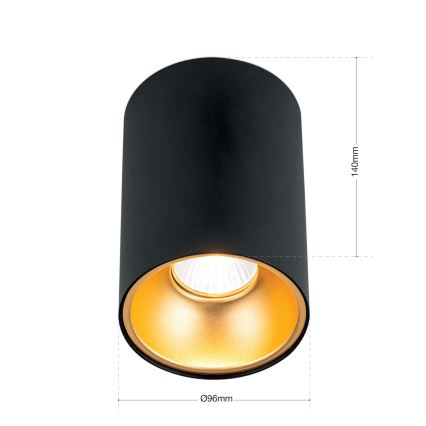Точковий світильник STARLIGHT 1xGU10/50W/230V чорний/золотий