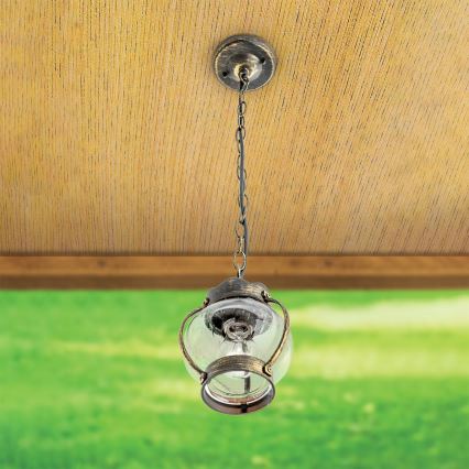 Уличный подвесной светильник TAVERNA 1xE27/60W/230V IP23 бронза/патина