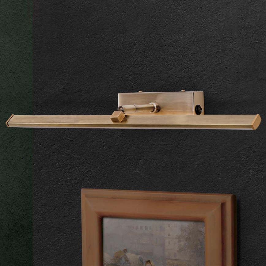 Светодиодная подсветка для картин PUBLIO LED/10W/230V 50 cm золотая/патина