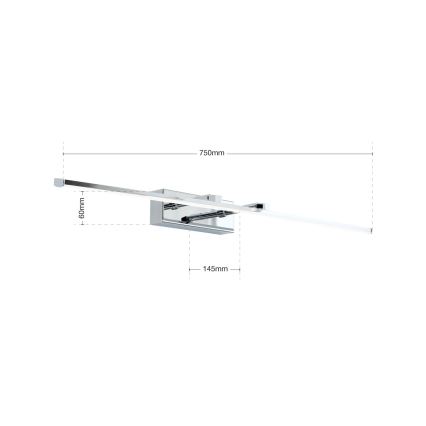 Светодиодная подсветка для картин PUBLIO LED/15W/230V 75 cm блестящий хром