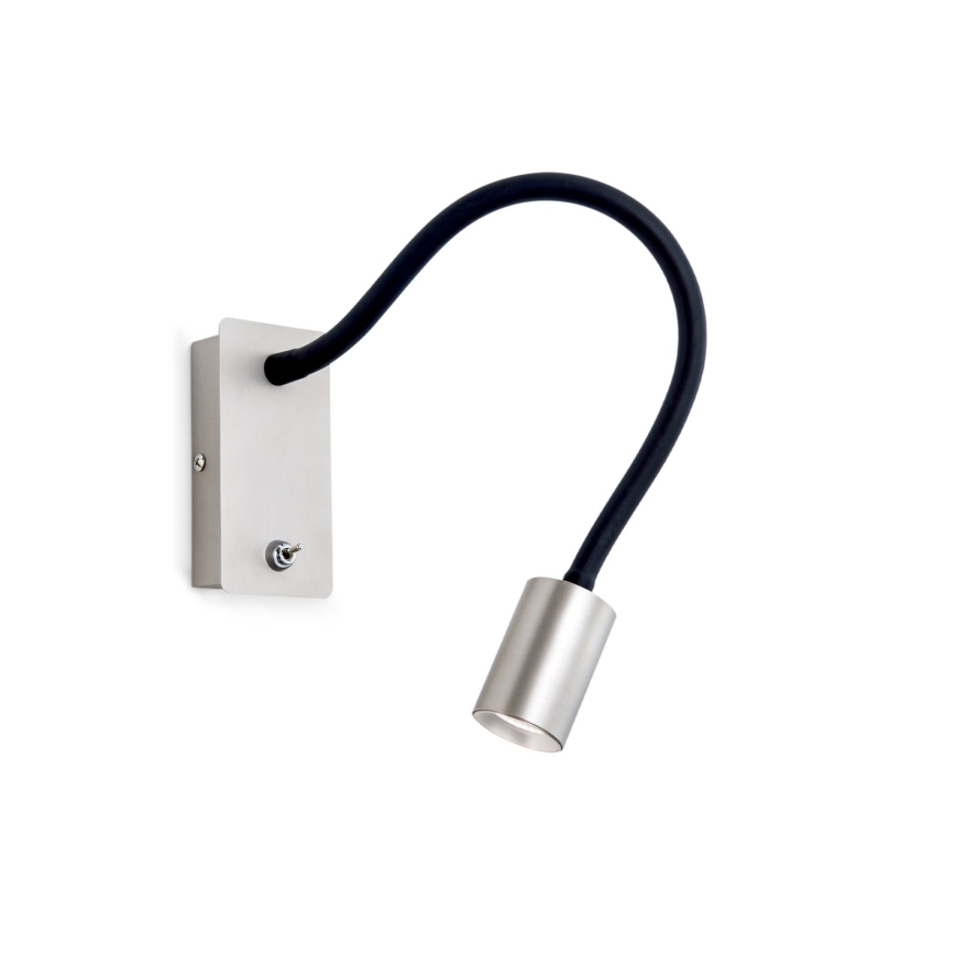 LED Гнучка настінна лампа KURT LED/5W/230V срібний