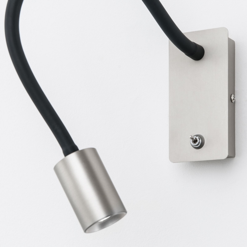 LED Гнучка настінна лампа KURT LED/5W/230V срібний