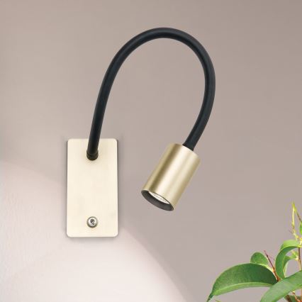 LED Гнучка настінна лампа KURT LED/5W/230V золотий